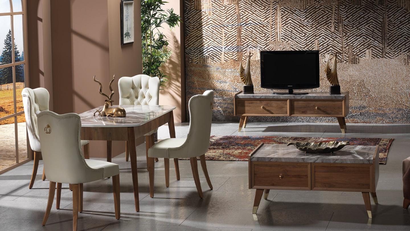 Erva Beyaz Mini Yemek Odası